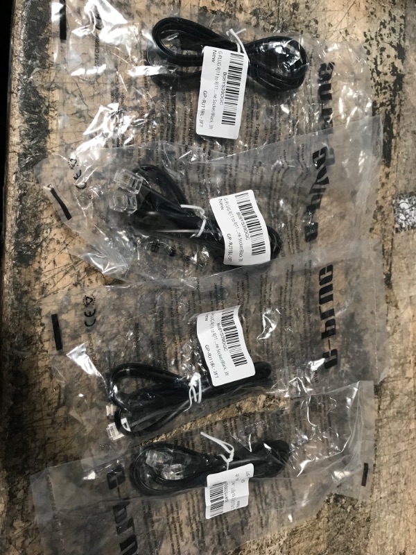 Photo 1 of G-PLUG 3FT RJ11 Cable Phone Cord for Landline & Telephone Cord for RJ11 to RJ11 Devices – Smooth, Clear Connections & Optimum Quality – Durable Phone Cable with 4 Gold-Plated Contact Pins (Black) 3ft Black 4 pack