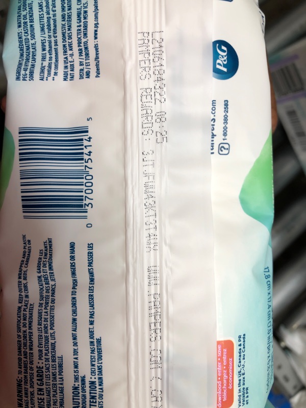 Photo 1 of Baby Wipes, Pampers Aqua Pure Sensitive Water Baby Diaper Wipes, Hypoallergenic and Unscented, 10X Pop-Top Packs, 560 Count (Packaging May Vary)
