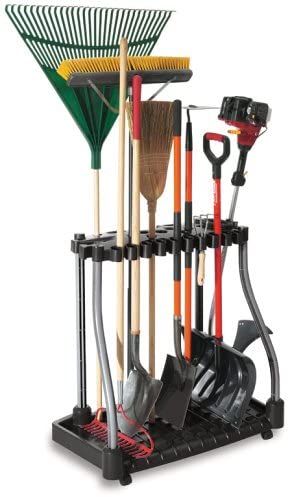 Photo 1 of Rubbermaid Garage Tool Tower Rack, Organizes up to 40 Long-Handled Tools, Easy to Assemble - Black (2140834)
