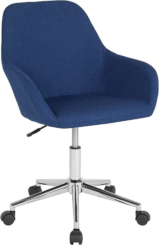 Photo 1 of  Home and Office Mid-Back Chair in Blue Fabric