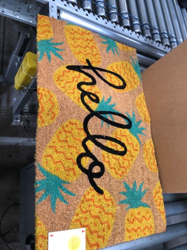 Photo 5 of 16x26 Hello Pineapples Doormat Yellow - Sun Squad