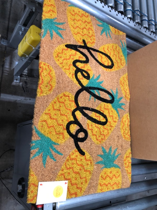 Photo 3 of 16x26 Hello Pineapples Doormat Yellow - Sun Squad