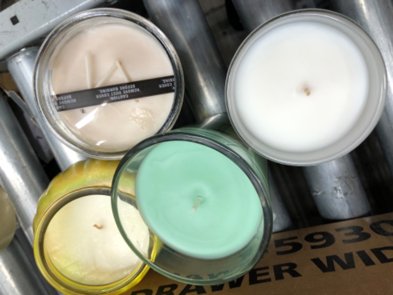 Photo 1 of 11oz Lidded Milky Glass Jar Apple Blossom and Breeze Candle - Threshold 4 PACK MIX
