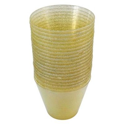 Photo 1 of 20ct Plastic Stemless Wine Glasses Gold - Spritz™