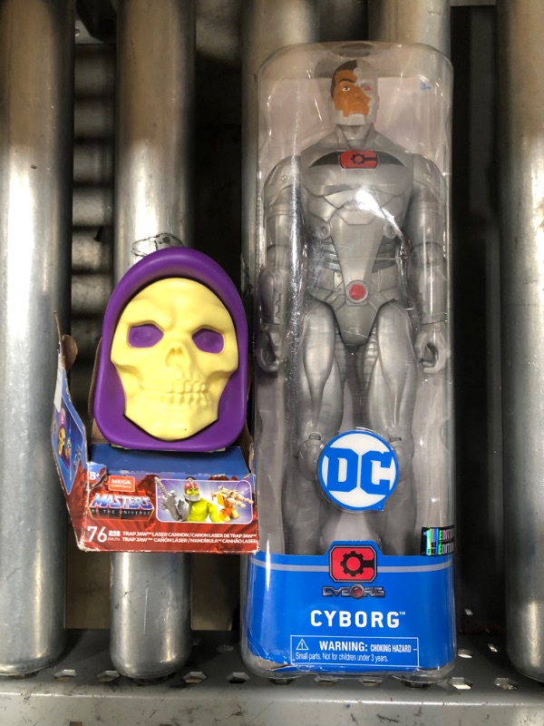 Photo 1 of DC Comics Batman 12" Cyborg Figure AND Mega Construx Masters of the Universe Trap Jaw Laser Cannon
