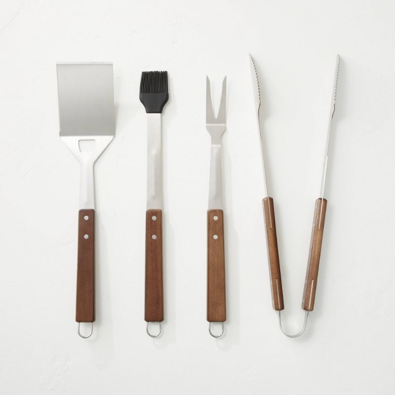 Photo 1 of 4pc Stainless Steel Grilling Tool Set - Hearth & Hand™ with Magnolia
