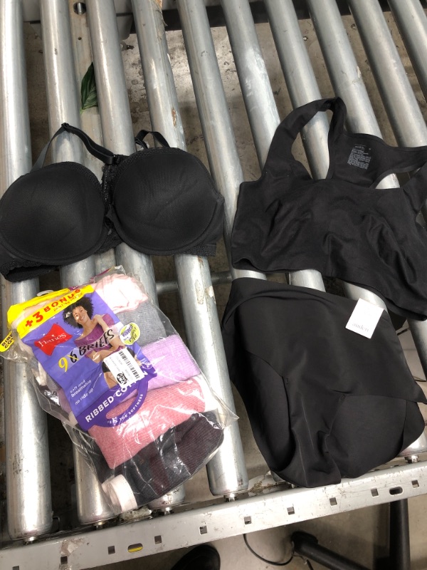 Photo 1 of 4 ITEM WOMENS INDERWEAR BUNDLE
***MISSING 0NE PAIR OF HANES BRIEFS***
6, M, L, 36C