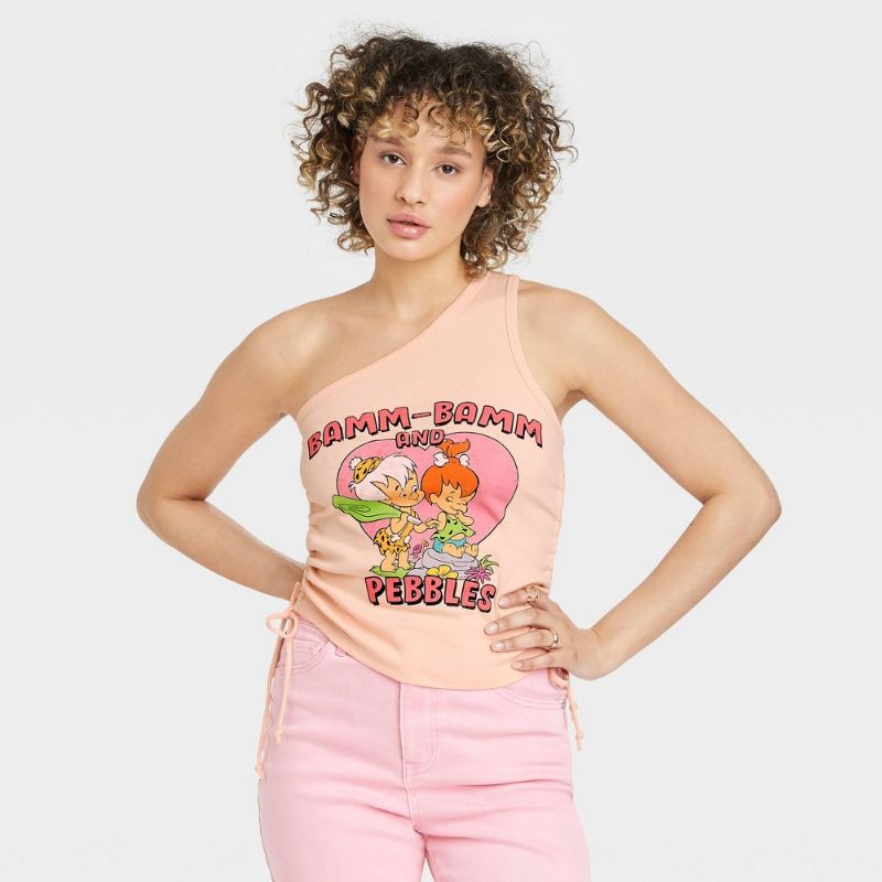 Photo 2 of 2 PACK
Women's the Flintstones Pebbles and Bamm Bamm One Shoulder Graphic Tank Top -
L
Women's Happy Days Ahead Cinched Cropped Graphic Tank Top -
M
