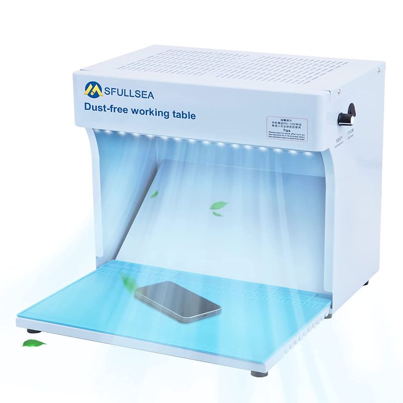 Photo 1 of Msfullsea Vertical Laminar Flow Hood Air Flow Clean Bench Workstation Vertical Laminar Dust Free Room Worktable for Phone LCD Repair Only 1 H-E-P-A Filter (Air Flow Hood)
