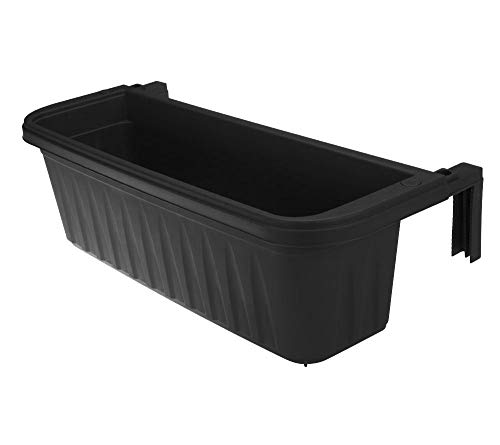 Photo 1 of 24" Adjustable Railing Planter, Black
