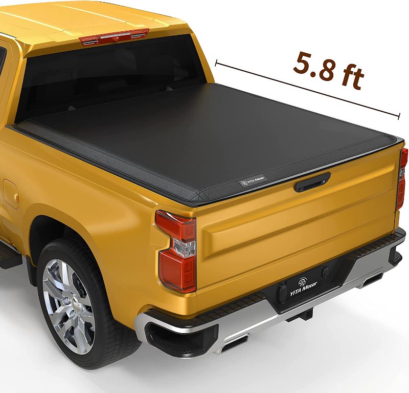 Photo 1 of ***PARTS ONLY*** YITAMOTOR Soft Tri fold Truck Bed Tonneau Cover Compatible with 2019-2022 Chevy Silverado/ GMC Sierra 1500, Fleetside 5.8 ft Bed
