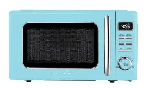 Photo 1 of 0.9 cu. ft. 900-Watt Retro Countertop Microwave in Blue
