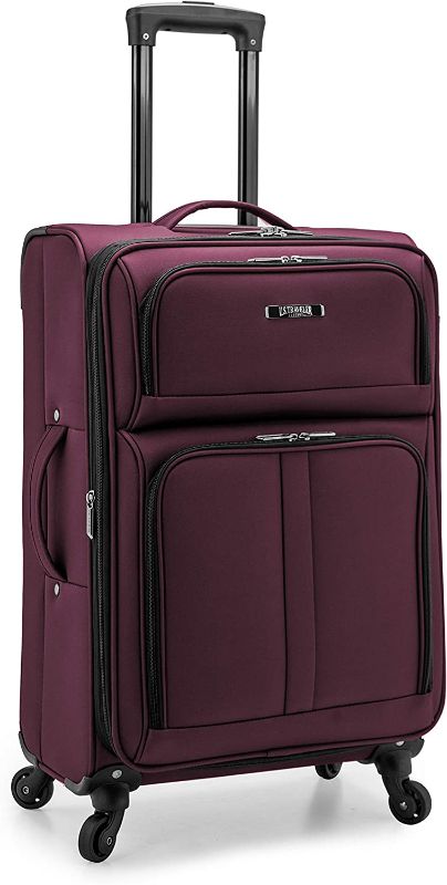 Photo 1 of U.S. Traveler Anzio Softside Expandable Spinner Luggage, Burgundy, Checked-Medium 26-Inch
