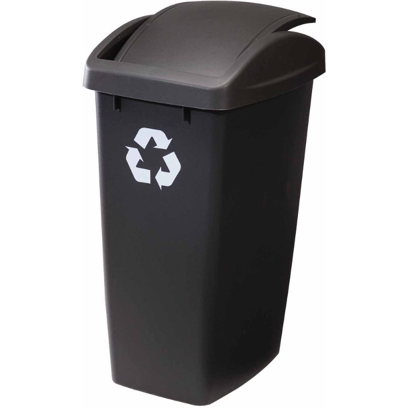 Photo 1 of 12.5 Gal Black Plastic Trash Can
