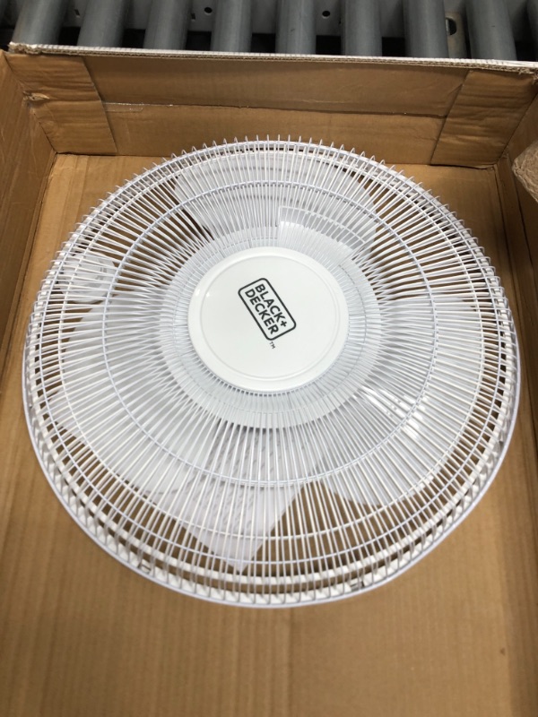 Photo 1 of 16 in. Stand Fan, Floor Fan- Remote, Round Base, White
