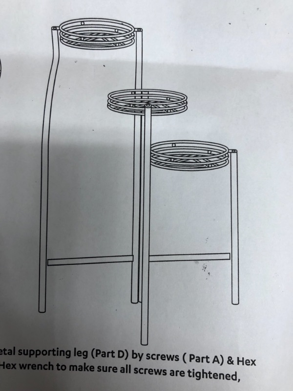 Photo 1 of 3 tier folding metal stand, 39 inch
** 4 boxes 