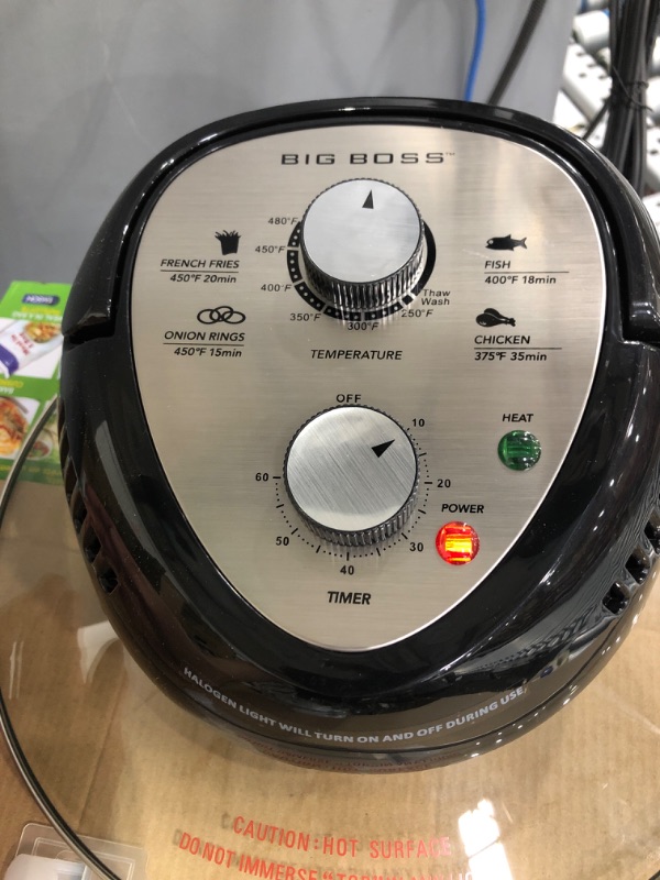 Photo 2 of Big Boss Air Fryer, Super Sized 16 Quart Large Air Fryer Oven Glass Air Fryer, Infrared Convection Healthy Meal Electric Cooker with Timer, Dishwasher Safe, Plus 50+ Recipe Book
