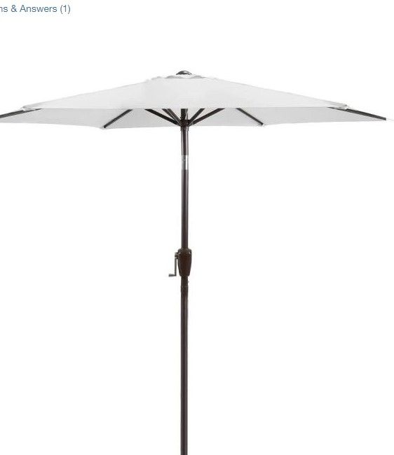 Photo 1 of 7.5 ft. Market Crank and Push Button Tilt Patio Umbrella in Cool Grey
