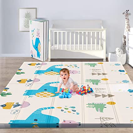 Photo 1 of Gimars XL BPA Free 0.6 in Reversible Foldable Baby Play Mat, Waterproof Foam Floor Baby Crawling Mat, Portable Baby Playmat for Infants, Toddler, Kids, Indoor Outdoor Use (79 x71x0.6inch)
