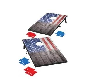 Photo 1 of Wild Sports Stars & Stripes USA Outdoor Game Cornhole, 23 1/2" x 35 1/2" (For Parts Only & Minor Damage)