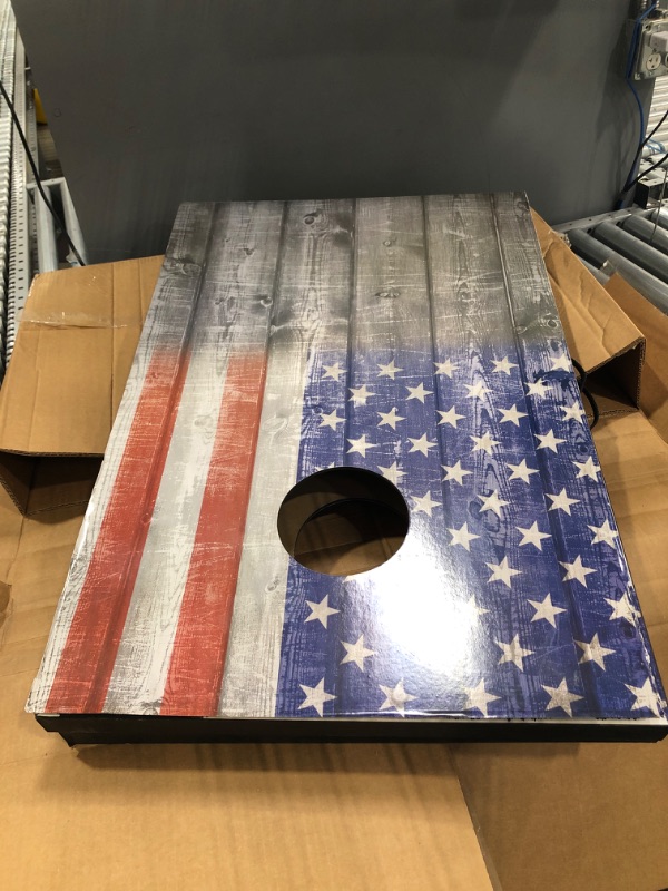 Photo 2 of Wild Sports Stars & Stripes USA Outdoor Game Cornhole, 23 1/2" x 35 1/2" (For Parts Only & Minor Damage)