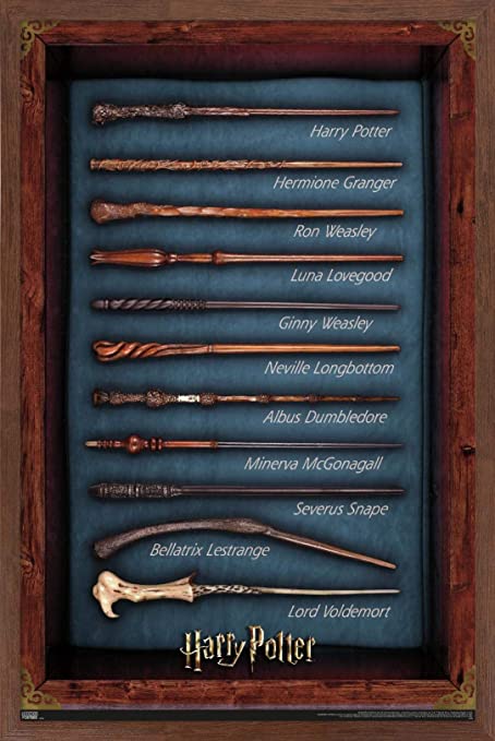 Photo 1 of Trends International Wizarding World: Harry Potter-Wands Wall Poster, 22.375" x 34", Mahogany Framed Version