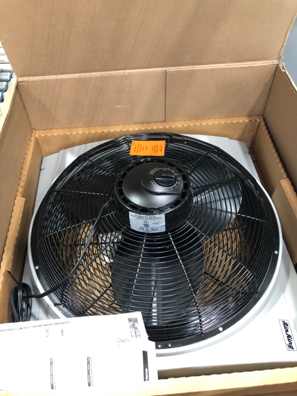 Photo 2 of Air King 20 Inch Blades Whole House 120V 3 Speed Window Fan Gray 9166