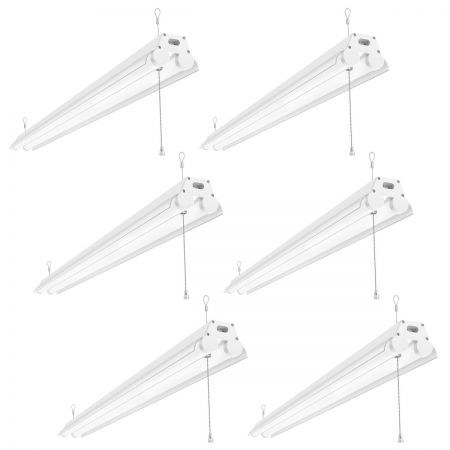 Photo 1 of 6 Pack 40W 4 Foot 5000K LED Shop Lights, Linkable LED Garage Lights for Workshop, Garage, Basement. Energy Star Rebates Available
