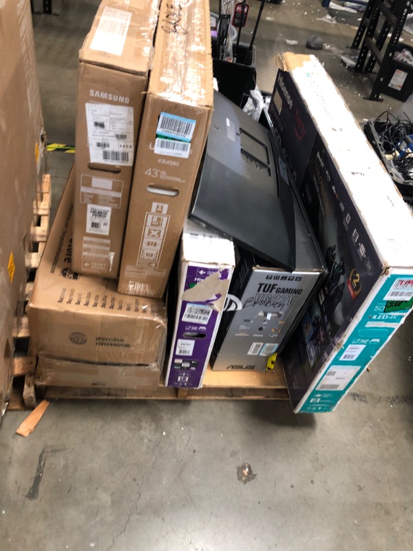 Photo 1 of PALLET OF BROKEN TVS, 8 ITEMS NON-REFUNDABLE.