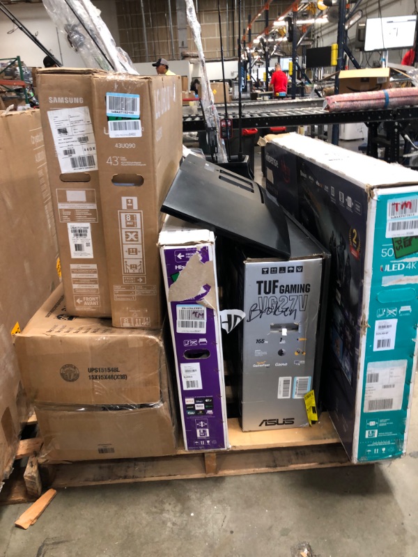 Photo 1 of PALLET OF BROKEN TVS, 8 ITEMS NON-REFUNDABLE.