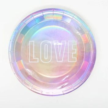 Photo 1 of **SET OF 12** LGBT Pride 10ct 'Love' Dinner Paper Plates
