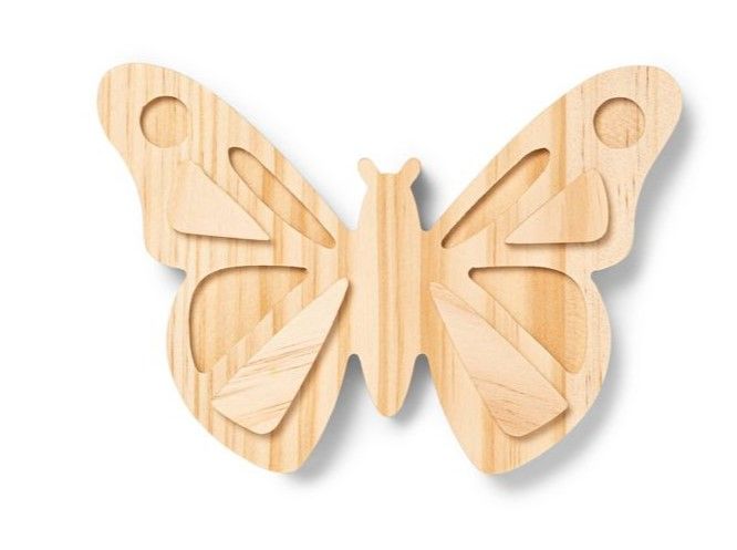 Photo 1 of **SET OF 4** Freestanding Wood Butterfly - Mondo Llama™
