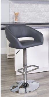 Photo 1 of **MISSING HARDWARE** Flash Furniture Contemporary Adjustable Height Barstool - Rounded Back - Vinyl - Gray
