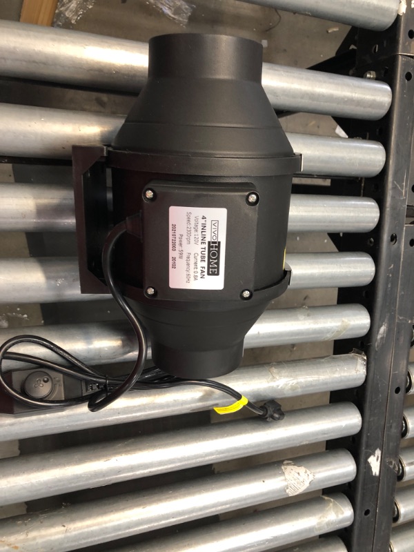 Photo 1 of VIVOHOME 4 Inch 188 CFM Black Round Exhaust Inline Duct Fan with Variable Speed Controller for Indoor Garden Ventilation
