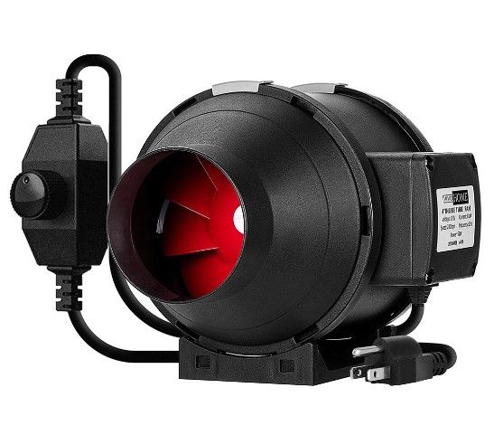 Photo 1 of VIVOHOME 4 Inch 188 CFM Black Round Exhaust Inline Duct Fan with Variable Speed Controller for Indoor Garden Ventilation
