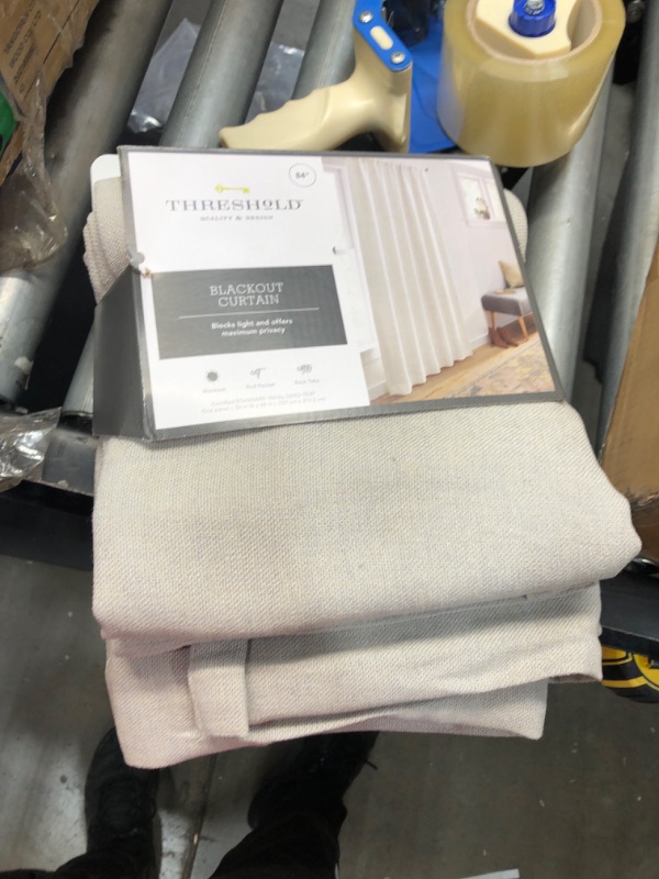 Photo 1 of 1pc Blackout Textural Overlay Window Curtain Panel - Threshold™

