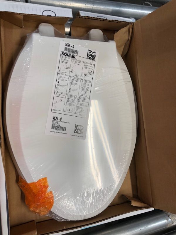 Photo 2 of *** PARTS ONLY ***CRACKED**
KOHLER K-4636-0 Cachet Quiet Close Toilet Seat, White, Elongated