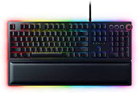 Photo 1 of **OPENED TO IW PARTS**
Razer Huntsman Elite Backlit USB Keyboard - Black, Razer Purple Key Switch
