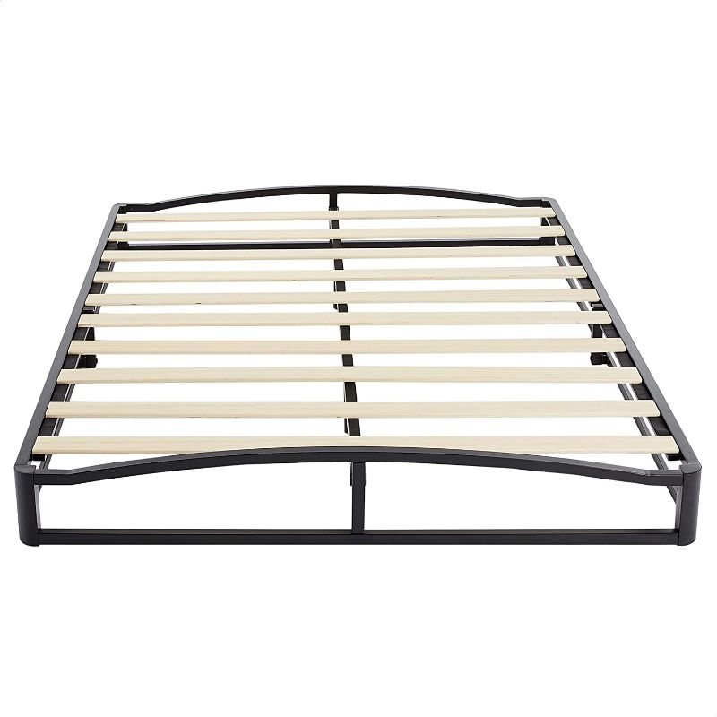 Photo 1 of *QUEEN 60X80**USED**
Amazon Basics Metal Platform Bed Frame with Wood Slat Support, 6 Inches High, Queen, Black
