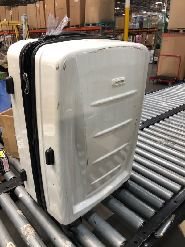 Photo 3 of **USED-MAJOR STAINS**
Samsonite Winfield 2 Hardside Expandable Luggage with Spinner Wheels, Brushed White, Checked-Medium 24-Inch
