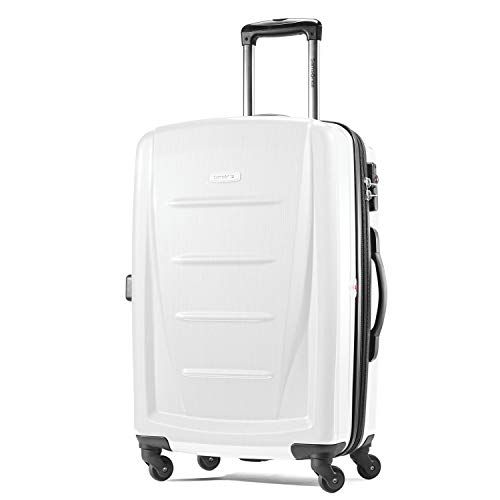 Photo 1 of **USED-MAJOR STAINS**
Samsonite Winfield 2 Hardside Expandable Luggage with Spinner Wheels, Brushed White, Checked-Medium 24-Inch
