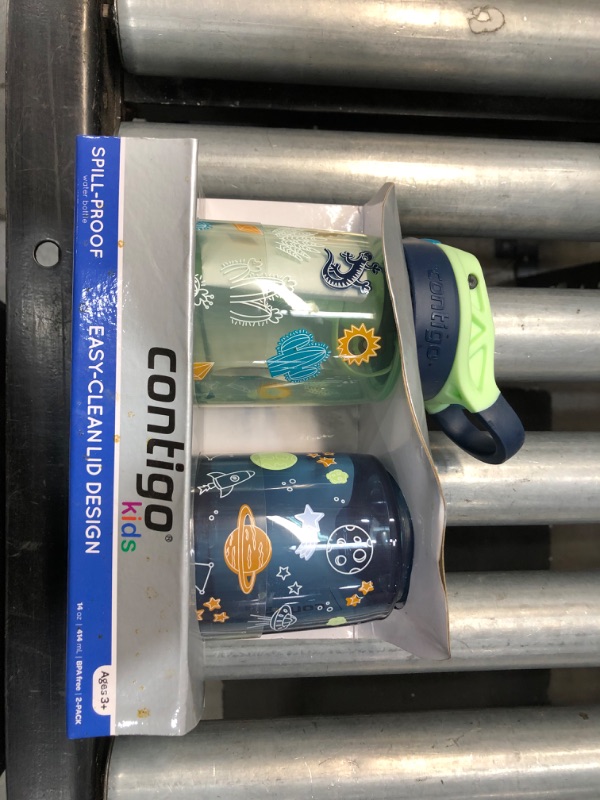 Photo 3 of **MISSING CAP ON ONE BOTTLE**NEEDS CLEANING**
Contigo 14oz 2pk Plastic Cleanable Kids' Water Bottles Green/Blue
