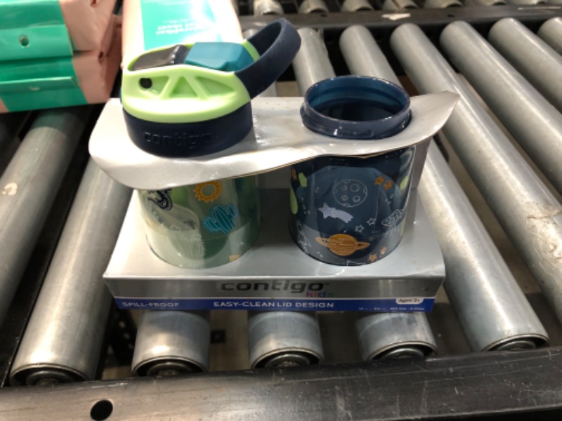 Photo 2 of **MISSING CAP ON ONE BOTTLE**NEEDS CLEANING**
Contigo 14oz 2pk Plastic Cleanable Kids' Water Bottles Green/Blue
