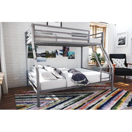 Photo 1 of **opened**
Novogratz Maxwell Twin Over Full Metal Bunk Bed in Gray Full	54" X 75" 
Twin	38" X 75"