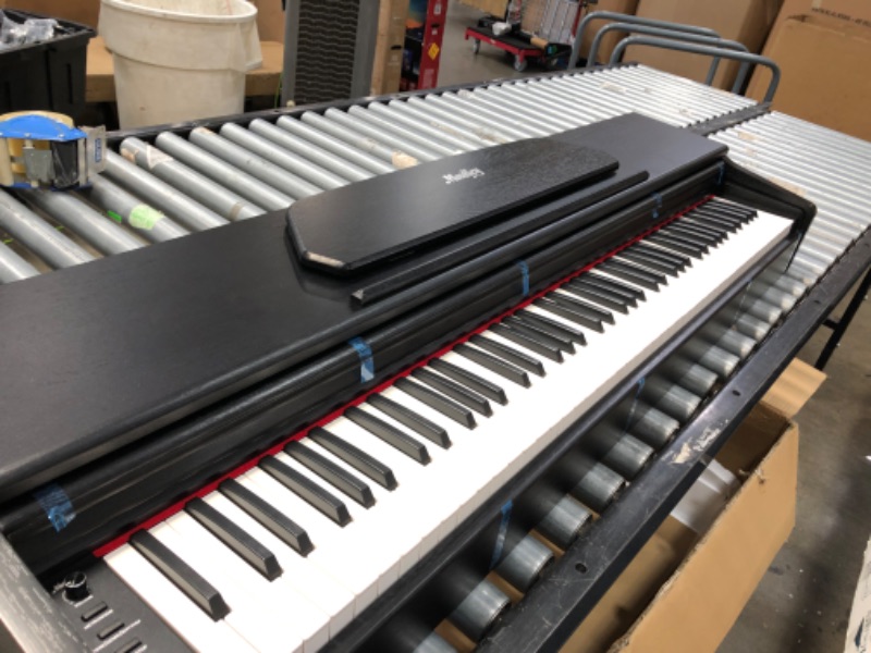 Photo 8 of **opened to verify parts**
Moukey MDP-450 88-Keys Upright Digital Piano for Beginners Semi-Weighted with Retractable Cover/Piano Stool/Triple Pedals/Power Adapter
