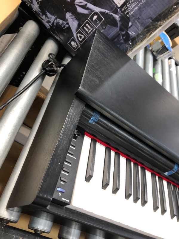 Photo 13 of **opened to verify parts**
Moukey MDP-450 88-Keys Upright Digital Piano for Beginners Semi-Weighted with Retractable Cover/Piano Stool/Triple Pedals/Power Adapter
