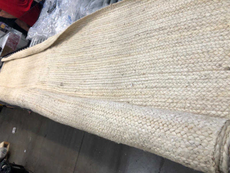 Photo 4 of **Used & needs cleaning**
 Rigo Hand Woven Jute Area Rug, 6' x 9', Off-white
