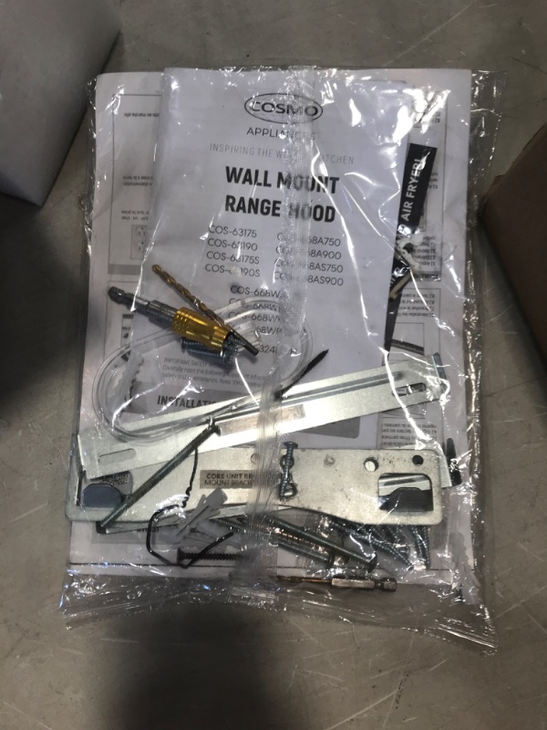 Photo 1 of **MINOR DAMAGE** COSMO 63190 36 in. Wall Mount Range Hood with Ductless Convertible Duct (additional filters needed, not included), Kitchen Chimney-Style Over Stove Vent, 3 Speed Exhaust Fan, Permanent Filters, LED Lights in Stainless Steel
