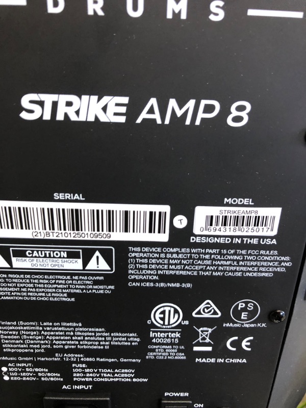 Photo 3 of Alesis Strike Amp 8 - 2000-Watt Drum Amplifier Speaker for Electronic Drum Sets With 8-Inch Woofer, Contour EQ and Ground Lift Switch
