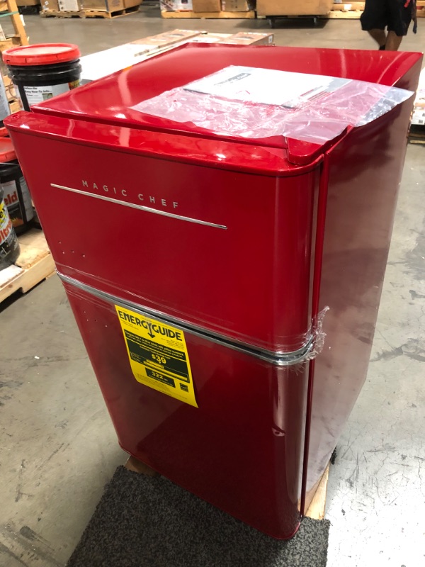 Photo 5 of Magic Chef Retro 3.2 cu. ft. 2 Door Mini Fridge in Red